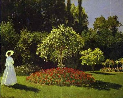 克勞德·莫奈。婦女在庭院裡（聖Adresse）。 1867年。
