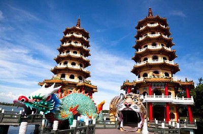Berömda Pagoda of Dragon and Tiger, Taiwan