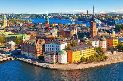 Panorama aéreo de Estocolmo, Suecia