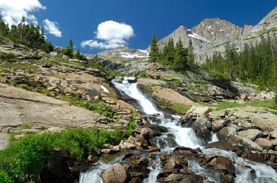 Waterfall in Colorado Rocky Mountains jigsaw puzzle