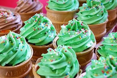 Grüner Cupcake