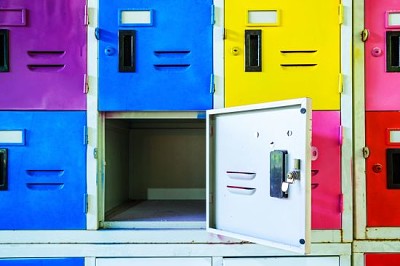 Rows of different colors metal lockers jigsaw puzzle