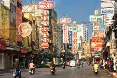 Tailândia, Bangkok, fevereiro, 12-2018, Chinatown, Y