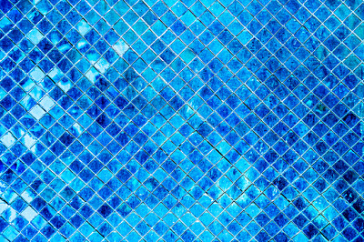 Fundo de mosaico azul, padrão contínuo de azulejo de vidro