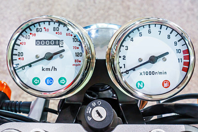 Gauges of vintage classic motorcycle jigsaw puzzle