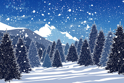 Snowy winter forest jigsaw puzzle