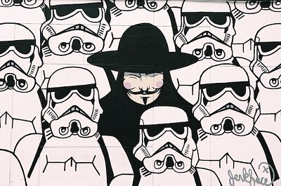 Stormtroopers und Vendetta-Charakter