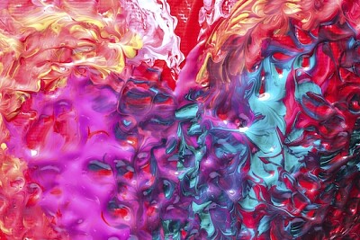 Abstract liquid paint jigsaw puzzle