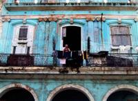 Man washing the cloth, Havana, Cuba