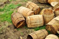 Old Wood Barrels Discarded