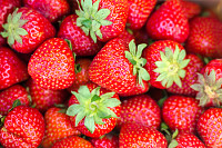 Fresh bright red strawberries background