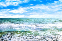 abstract scene to sea surface on background sky