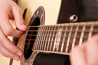 Guitar Playing Closeup