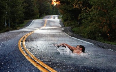 Nadando no asfalto